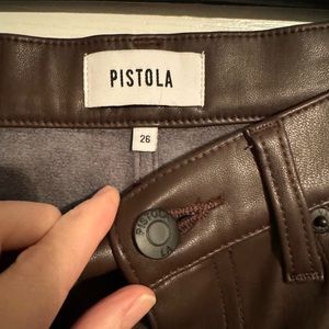 PISTOLA CASSIE FAUX LEATHER PANT IN COFFEE BEAN